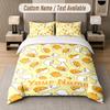 Custom Name Gudetama 3Pcs Duvet Cover Set Personalized Text Bedding Pillowcases Bedroom