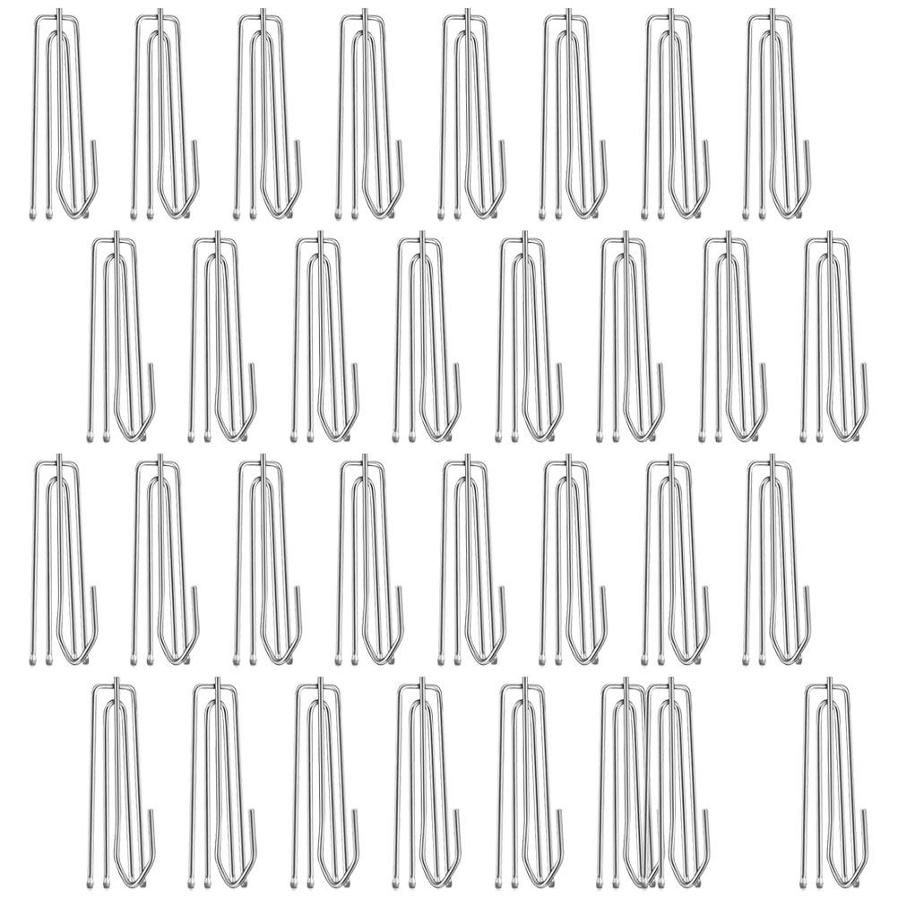 30Pcs Stainless Steel Four Prong Curtain Hooks Replacement Set Metal Drapery Hooks For Curtains Home Decorative