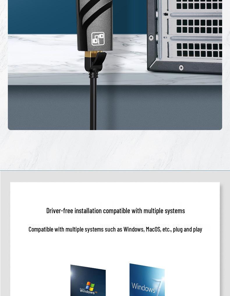 USB 3.0 to RJ45 Ethernet Adapter - Gigabit Network Card, Driver-Free