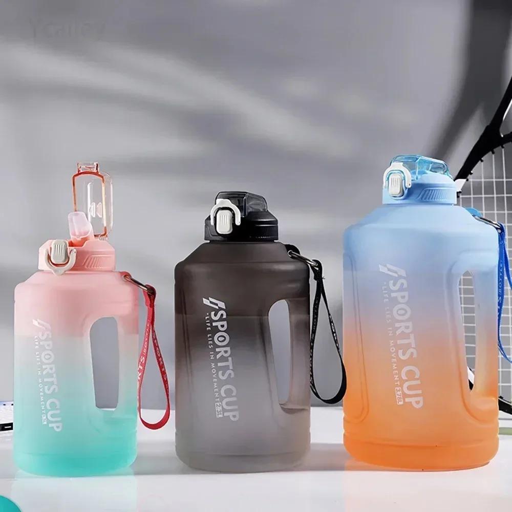 2.3L 3.8L Motivational Leakproof Water Bottle Sport Fitness Gym Outdoor Travel Kitchen Cups Jugs