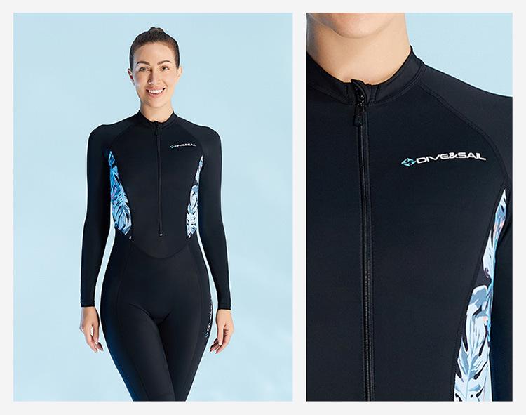 Women's Long Sleeve Lycra Wetsuit - One-Piece Snorkeling & Surfing Suit, Quick-Drying and Jellyfish Protective