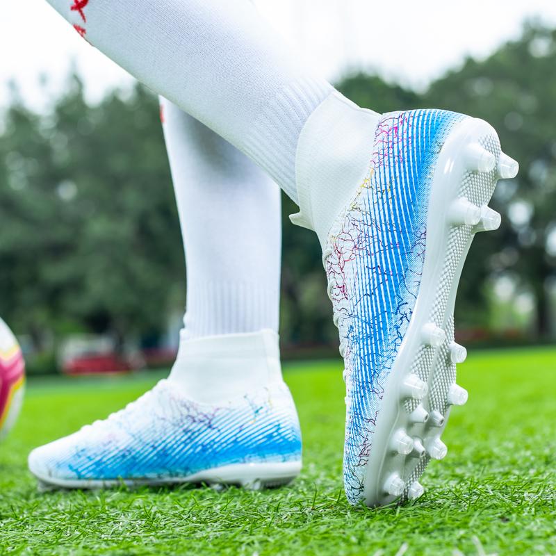 High-top Sock Mouth Football Shoes Men's Long Nail Children Youth Competition Sneakers Football Boots For Kids