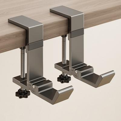 New Aluminum Alloy Hanging Bag Hook Punch-free Removable Desk Side Holder Multi-functional Portable Handbag Rack Table