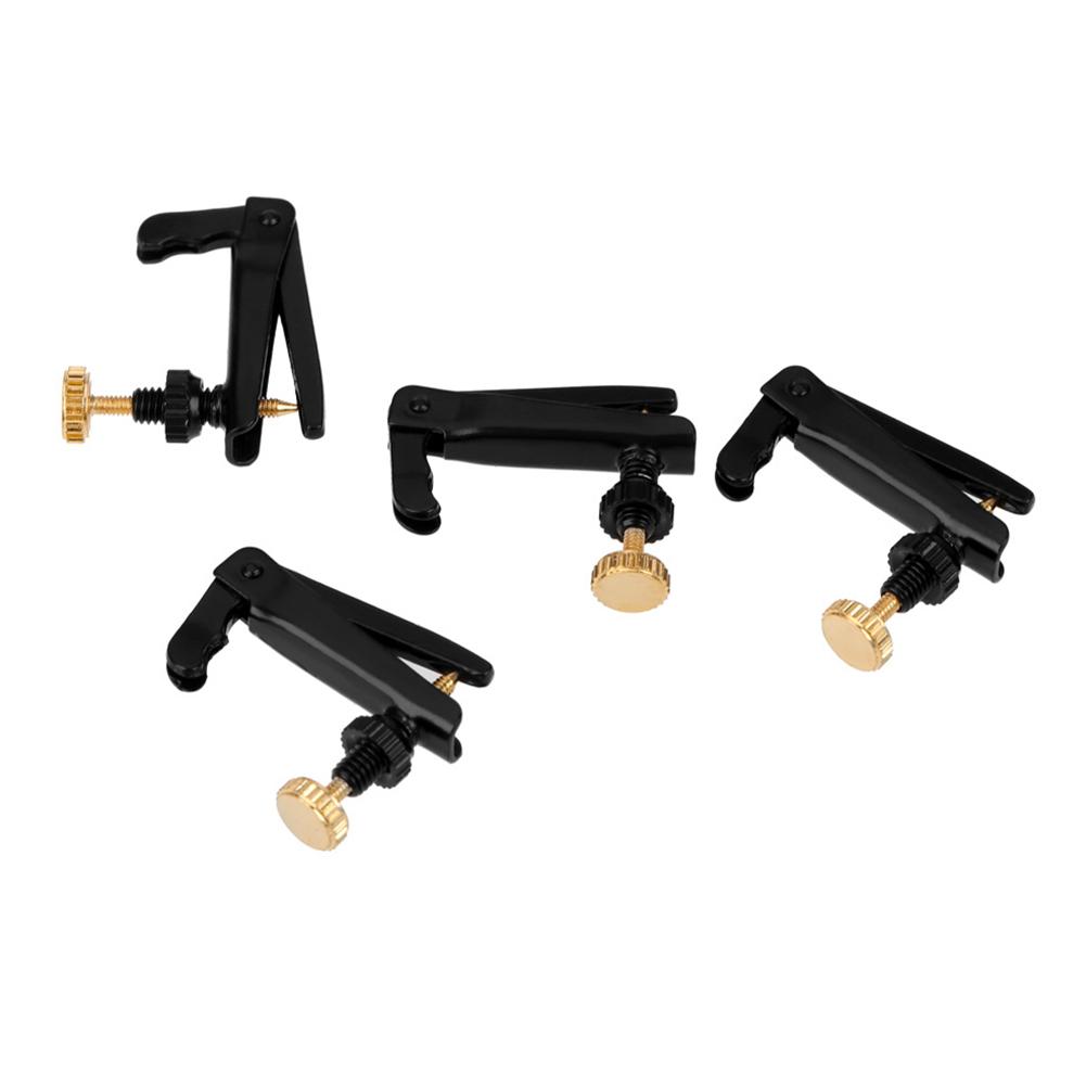 4Pcs/set Violin Fine Tuner Adjuster Copper Plating Screws for 3/4 4/4 Size Violin Violin Accessories Black