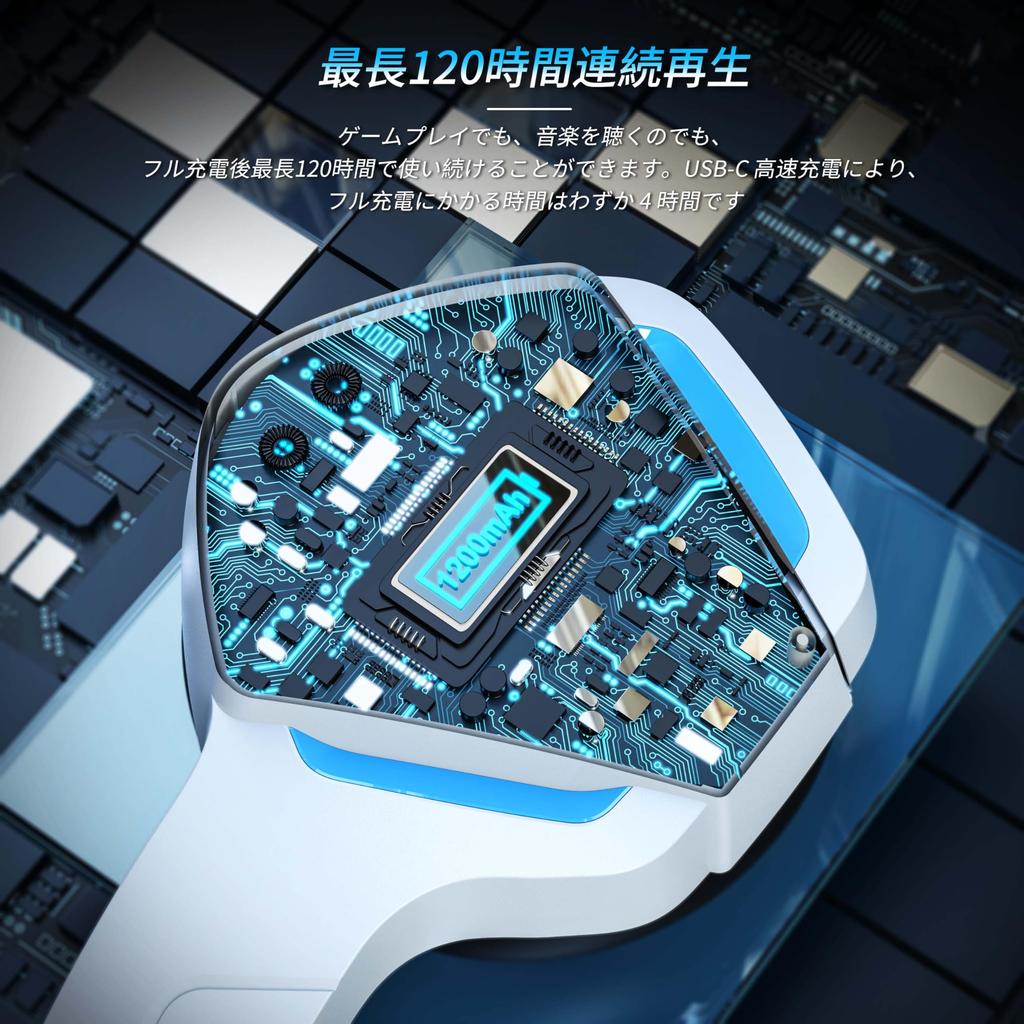 BINNUNE Wireless Gaming Headset with 120 Hours of Continuous Use Low Latency Wireless Headset with Mic and Mute Compatible with FPS and Switch Mic,