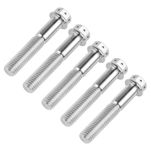 5-Piece Set of Titanium Bolts, M8x 15, 20, 25, 30, 35, 40, 45, 50, and 55mm, with Flange Inner Hex Head Screws for Motorcycle Brake Calipers (M8x50mm,
