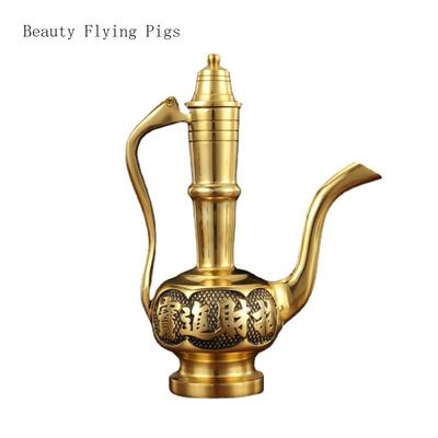 Retro-nostalgische Weinbecher aus reinem Kupfer zur Anbetung des hohen Kelches von Guan Gong, des Weihwasserbechers und der Utensiliendekoration von Buddha