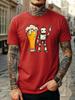 Humorous Robot Loves Beer Graphic Summer Fashion TShirt Unisex WoUnisex Casual Loose Summer Drinking Streetwear Tee