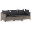 VidaXL Salon de Jardin avec Coussins 3 pcs, Ensemble de Meubles de Terrasse, Mobilier d'Extérieur, Canapé de Patio, Moderne, 3187262