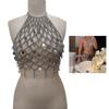 Handmade Alloy Metal Chain Body Jewelry Glitter Sequins Bra Top Adjustable Chest Adornment For Parties Festivals