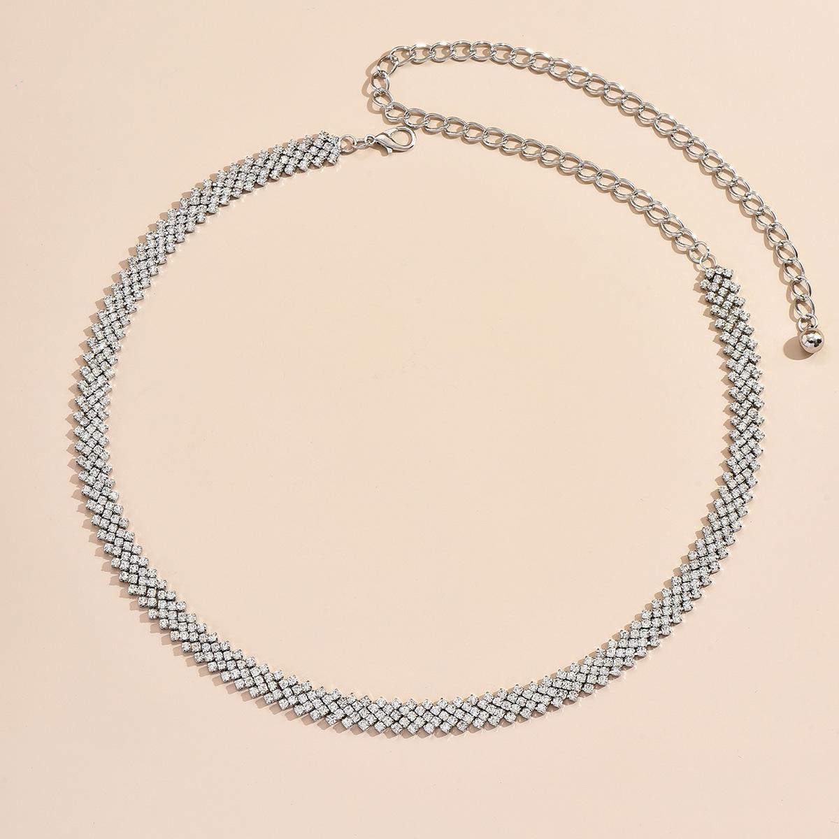

New Year s New Full Diamond Women s Light Luxury Style Elegant Blingbling Flash Drill Waist Chain