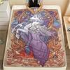 1PC The Last Unicorn Print Flannel Blanket, High Quality Comfortable for All Seasons, Home Decor, Warmth and Comfort, Perfect for Christmas Gifts199