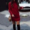 Women's Solid Thickened Oversize Long Sweater Dress Disappearing Lower Body