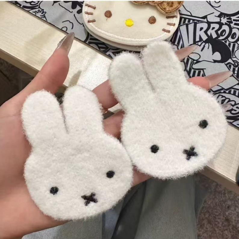 DIY Miffy Rabbit Plush Hair Clip Sticker - Sweet Girl Magic Hair Accessory