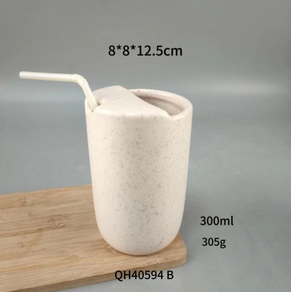

Simple Ins Style Premium Mug Ceramic Water Cup Straw Cup Home New Office Coffee Milk 300