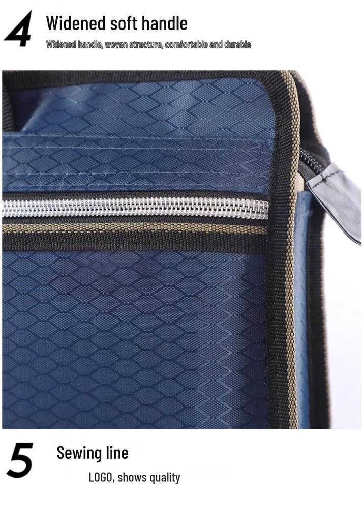 Customizable Zipper Briefcase: Document & Cigarette Case, Thickened Conference Handbag, with Printed Logo Capability.