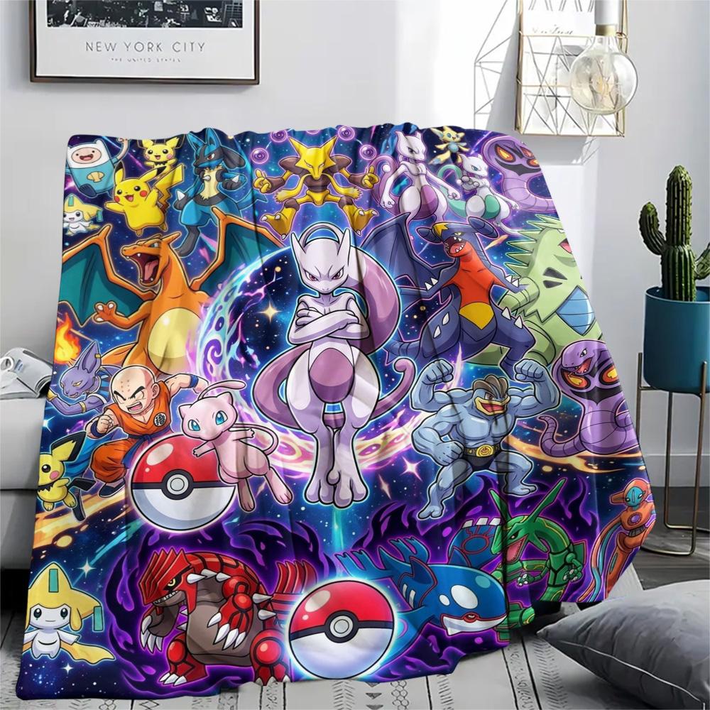 

Pokemon Pikachu Print Flannel Blanket, Ultra Soft High Quality All Seasons Warm Throw, Home Decor Cozy Blanket, Perfect Christmas Gift 80cm x 120cm