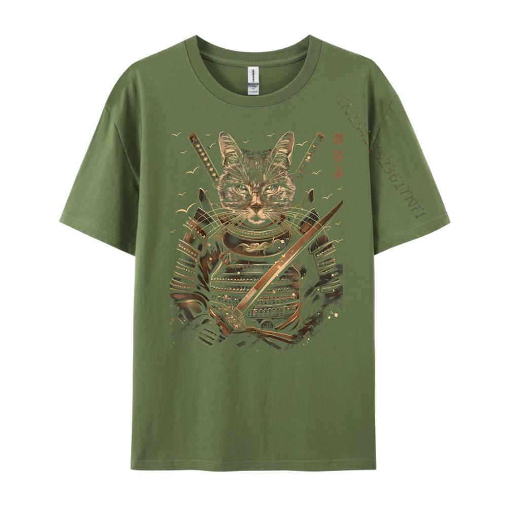Cat Samurai Ninja Cat Samurai Art Ukiyo E Funny T Shirts Winter Shirts For Men Graphic T Shirts Men Male Clothes Tshirt for Men