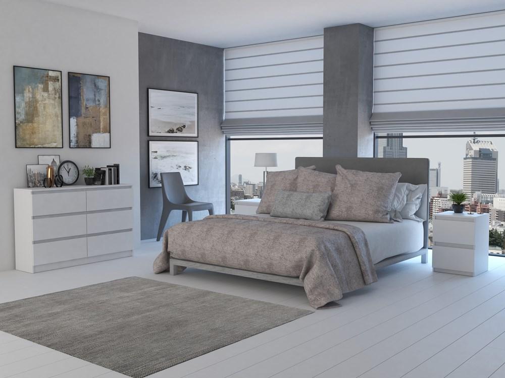 Kommode Malwa M6 120 Weiß 6 Schubladen 120 Cm Für das Wohnzimmer Für das Schlafzimmer