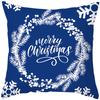 Home Decoration Christmas Blue Printing Poly Poems Pillow Set Nordic Modern New Year Cushion Funda De Almohada