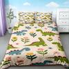 Duvet Cover 3pcs Cartoon Cute Color Dinosaur Print Coreless Down Duvet Cover Set, Multi Size Bedding Decoration, soft beautiful