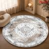Deep Blue White Large Mandala Round Area Rug Non Slip Floor Mat Washable Carpet For Outdoor Patio Garden Home Decor Gift
