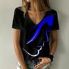 Women's Fashion Abstract Portrait 3D Print T-Shirts Oversized Short Sleeve V-Neck T-Shirt Female Streetwear Girl Woman Tees Tops