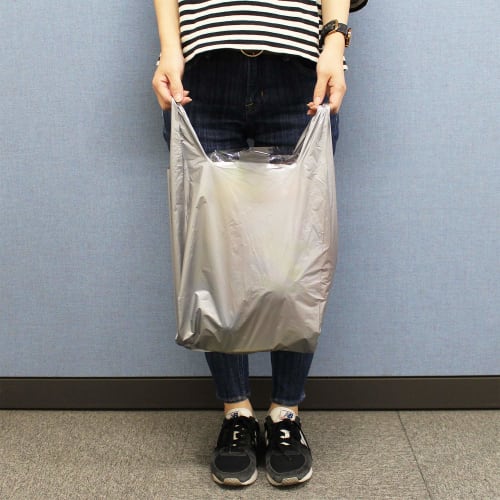 Household Japan Silver Shopping Bags, 100 count, 400 (260 + 140) x 500mm, 0.02mm Thick, Western Japan No. 40, Eastern Japan No. 30, TC-40