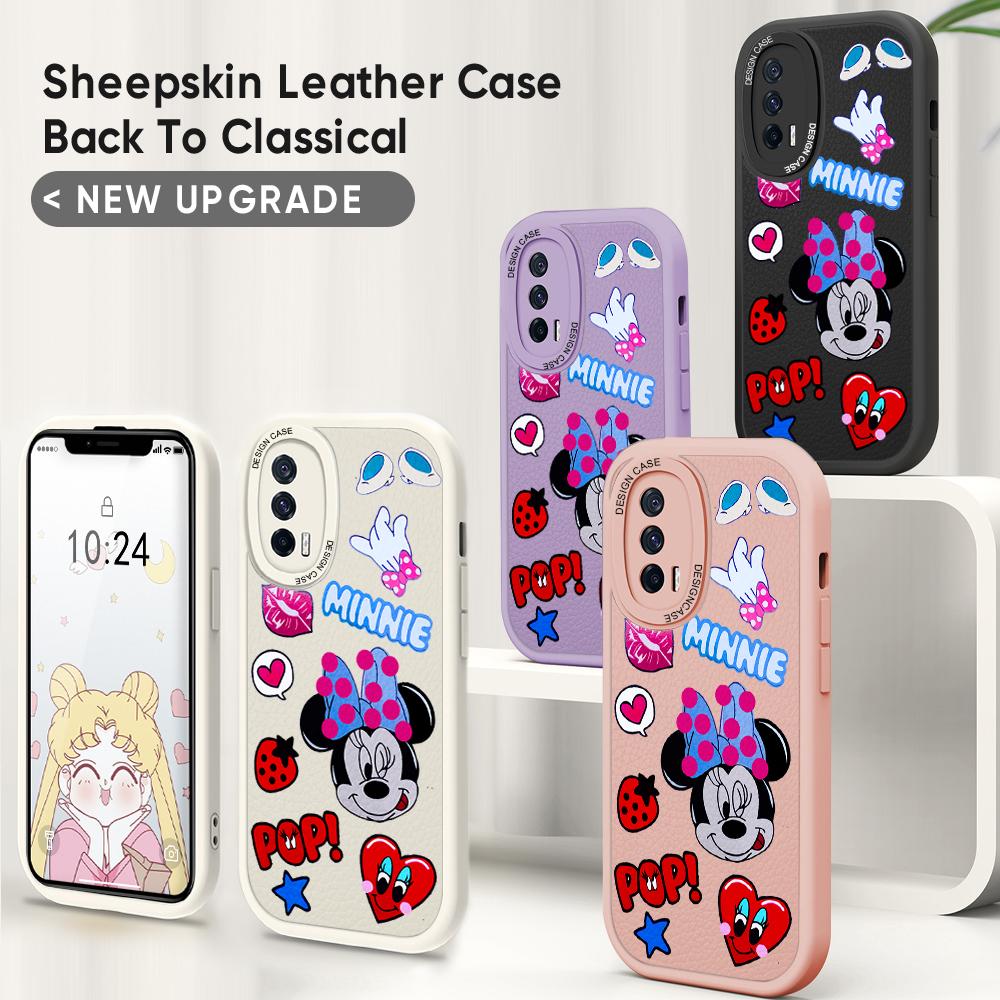 

Тонкий кожаный чехол с рисунком Диснея и Минни Маус из искусственной кожи, мягкий силиконовый чехол для телефона из искусственной кожи для Xiaomi Redmi