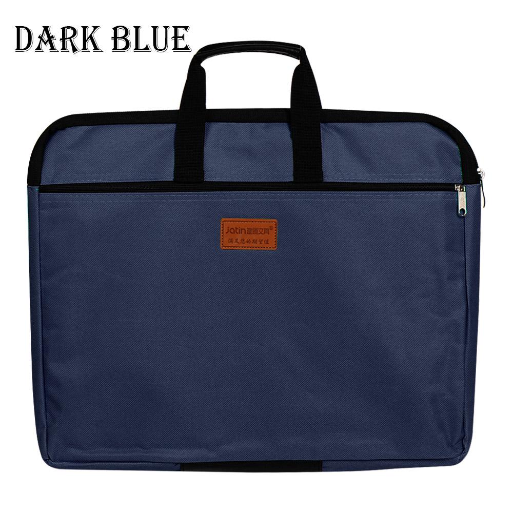 Big Capacity Double Layers A4 Document Bag File Folder Holder With Handle Zipper Waterproof Canvas Handbag For Business Document