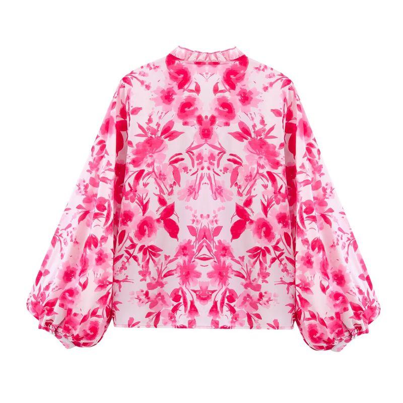 Jnleaog Spring New Arrival Women's Clothing Fashion Style French Fashion Laminated Decoration Print Shirt 5029086