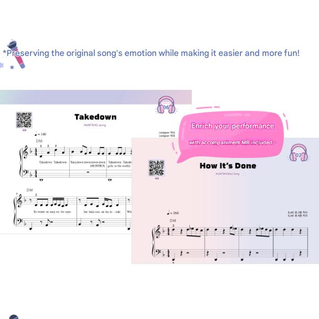 K-Pop Demon Hunters Piano Score Book (Standard, Very Easy) (2 Options)