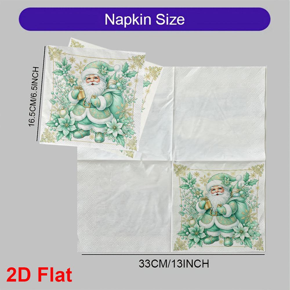 20pcs Disposable Napkins with Santa Claus Pattern Print for Wedding,Parties,and Daily Use for Thanksgiving Fall Christmas Table Decoration
