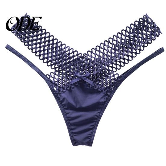 Women Panties Low Waist Hollowed Out Cross-belt See-through Pornographic Thin Underpants Strip French Style Ladies Sling Thong Inner Wear Clothes