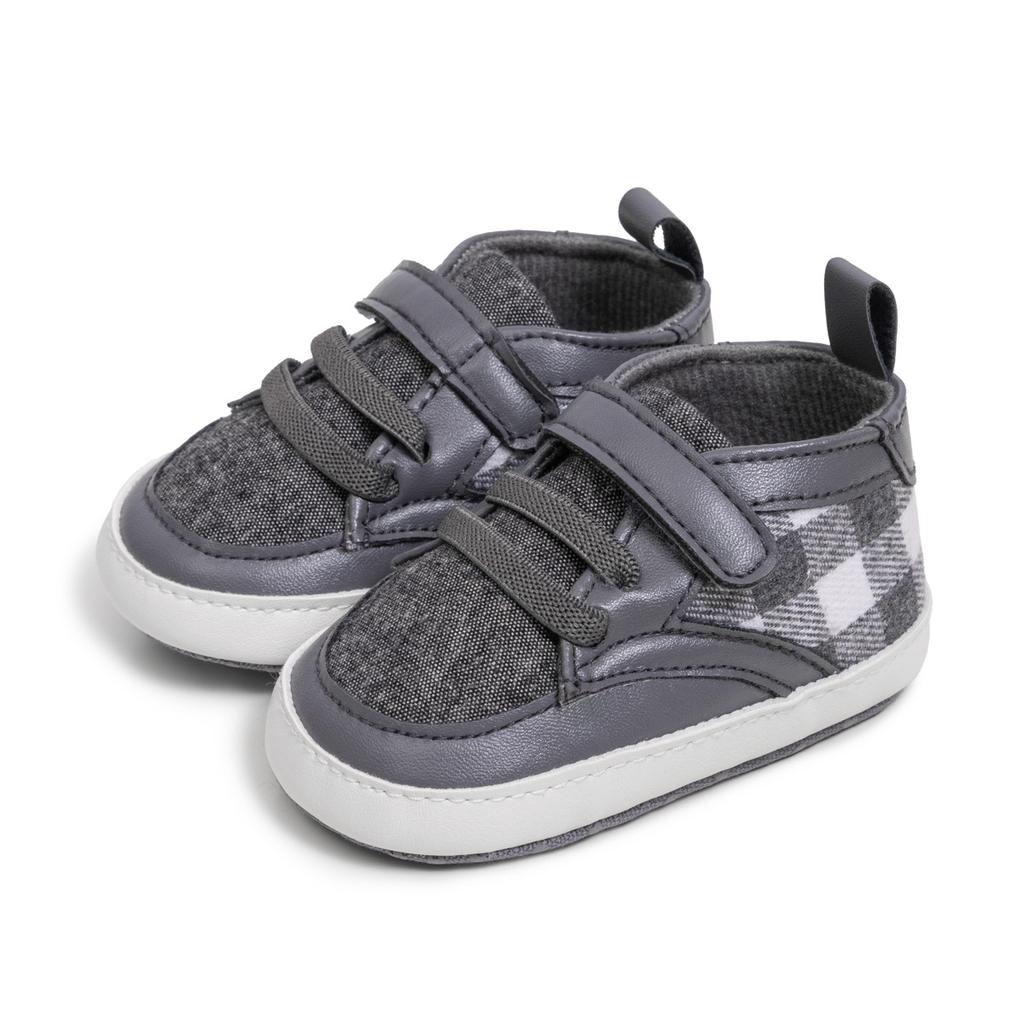 Jesień i Zima Nowe Buty Dziecięce w Kratę Wygodna Miękka Podeszwa Zapinane na Rzep Buty Dziecięce Buty dla Niemowląt Wysokie Trampki Casualowe