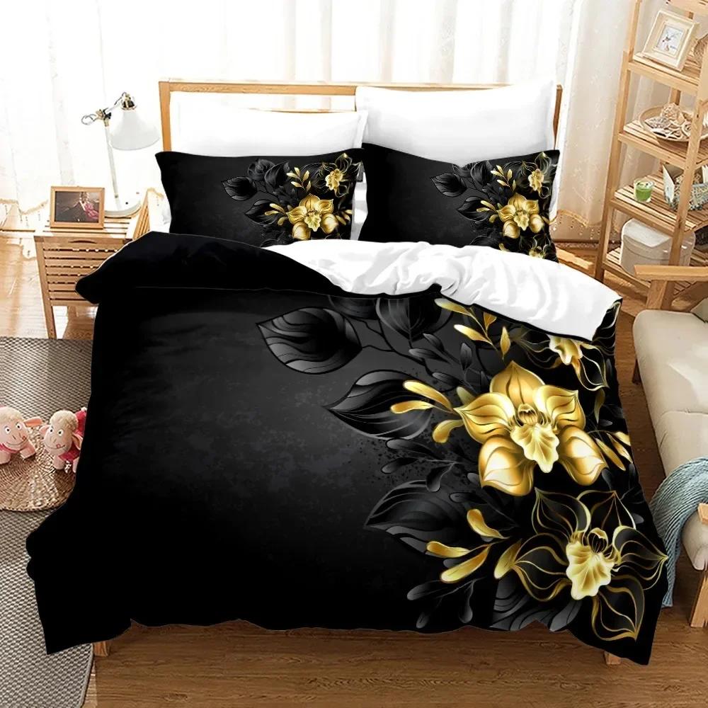 Red Rose Bedding Set Flowers Comfortable Duvet Quilt Cover Pillowcase Bedding Set Children Bedroom Decoration Home Textile