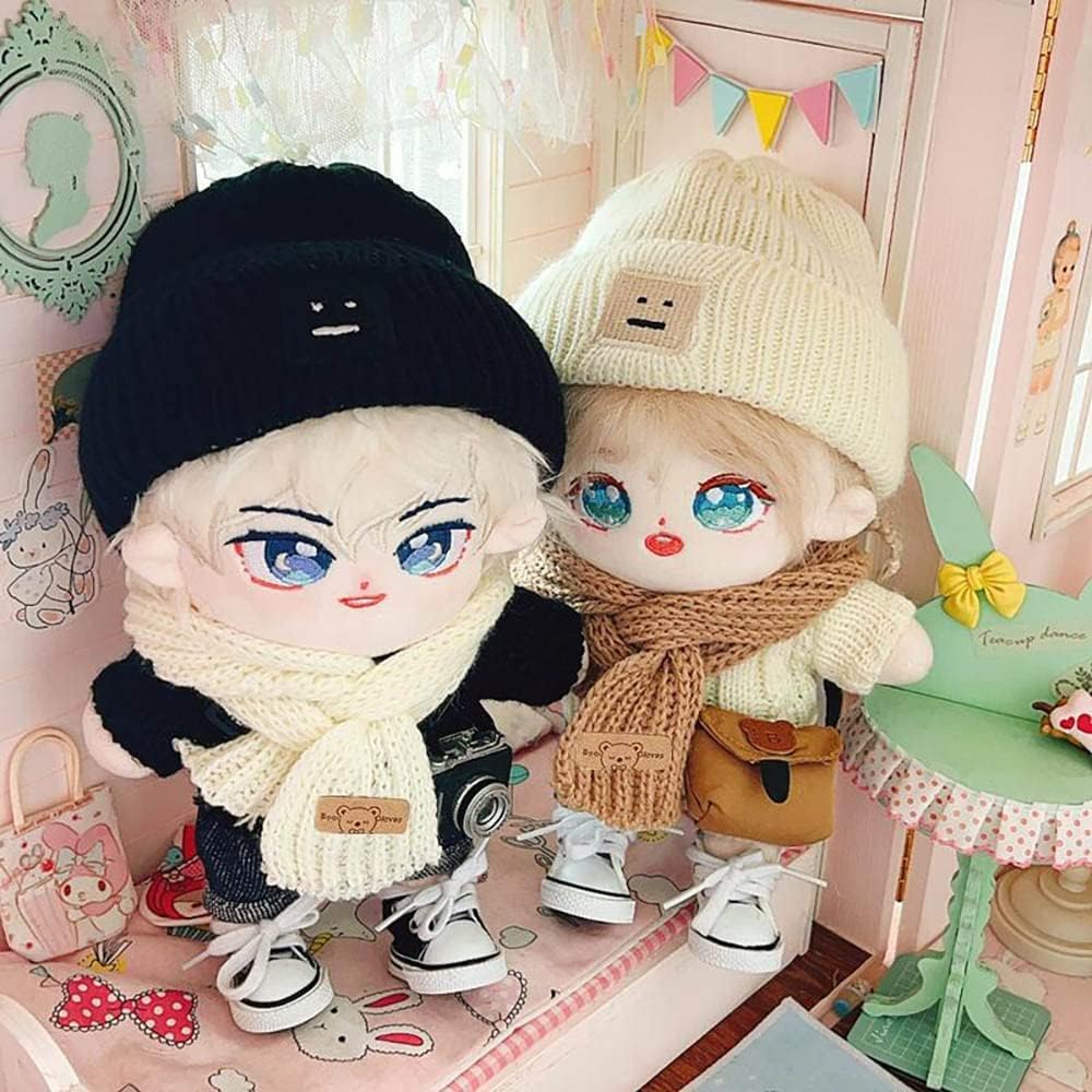 AXLUCE Plush Doll Clothes - 20cm Doll Clothes - Knit Hat - Sweater - Pants (C)