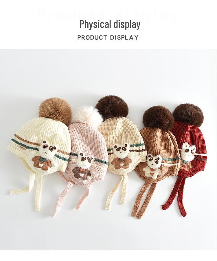 Baby Knit Hat: Cute, Warm, Windproof Ear Protection for Autumn & Winter