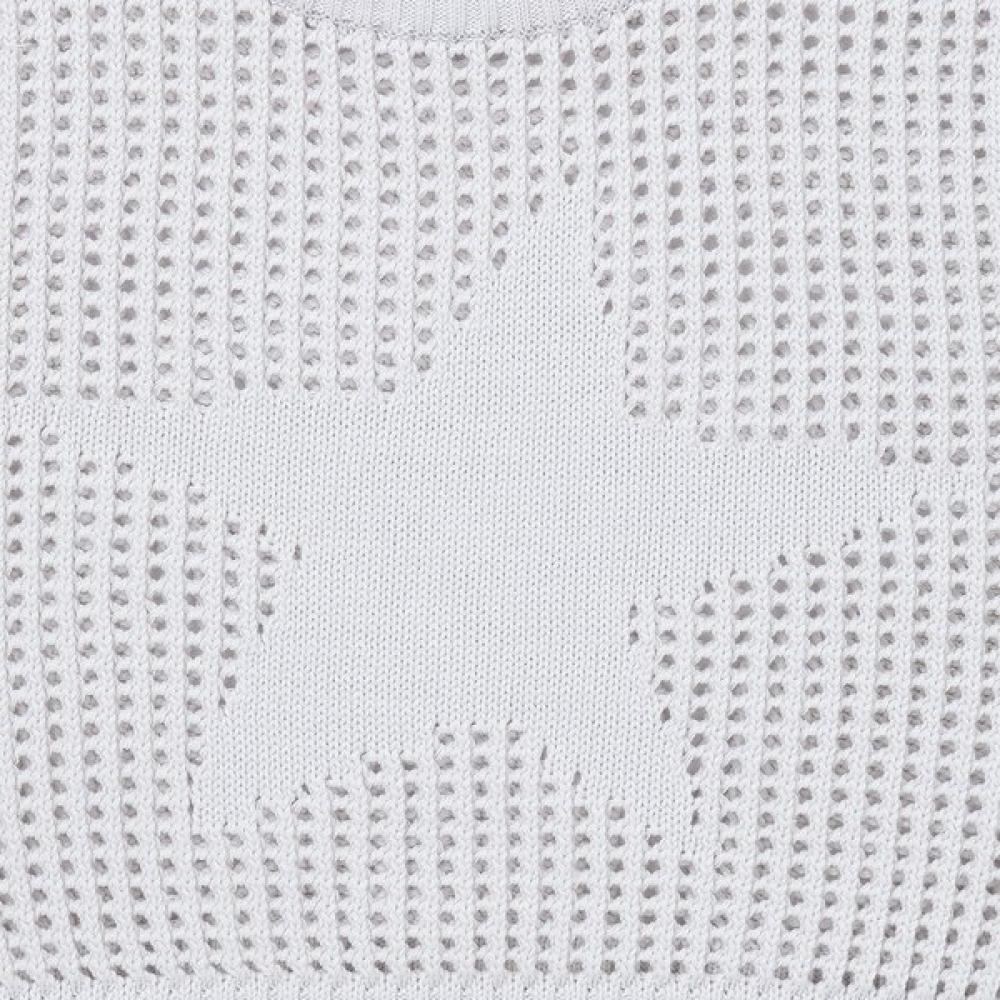 Bluetail Light Gray Star Jacquard Mesh Crop Knit Aaa4sw02lg