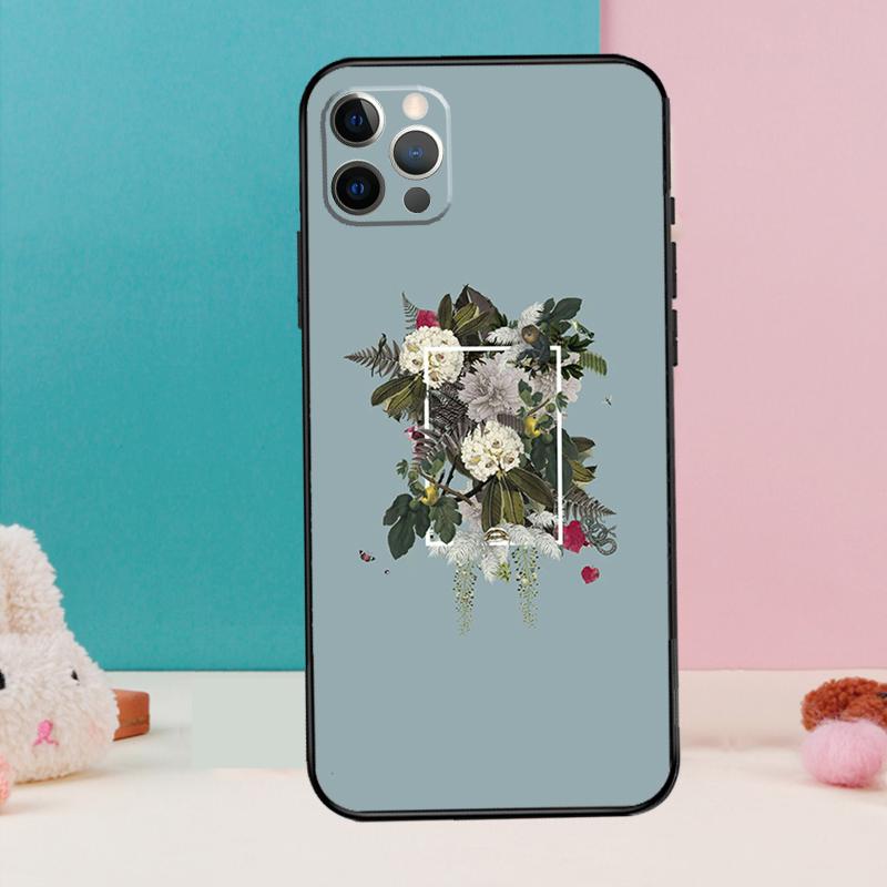 Aesthetics Flower Phone Case For iPhone 17 Air 16 15 13 12 11 14 Pro Max 12 13 mini 15 16 Plus 16e Cover Coque