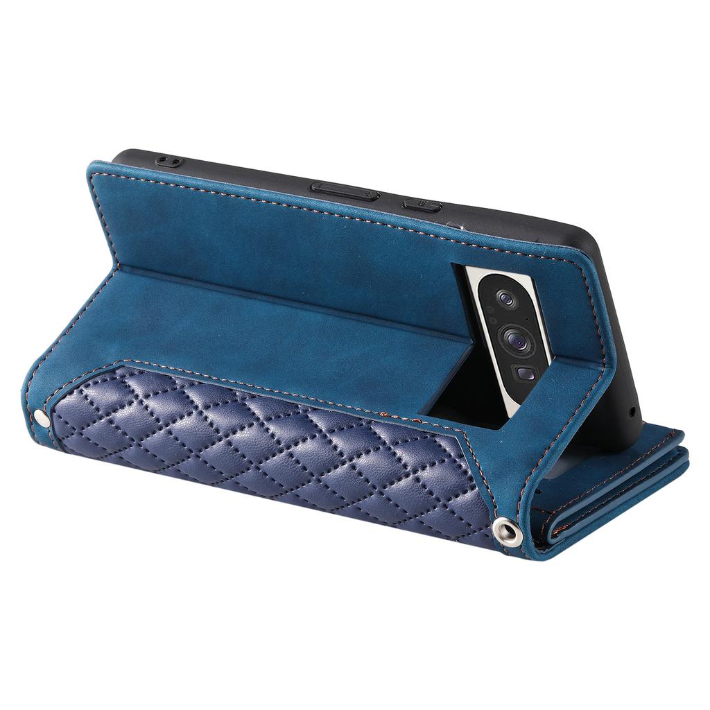 Style 005 For Google Pixel 10 Pro XL Wallet Case Rhombus Stitching Line PU Leather Phone Cover