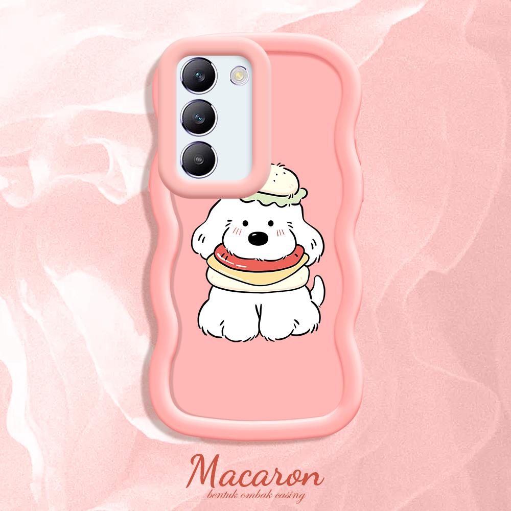 

Окрашенный узор Big Wave Edge Мягкий силиконовый материал Macaron чехол для телефона противоударный защитный резиновый чехол для OnePlus Vivo Motorola Moto Vivo Y18 розовый