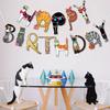 Cat Birthday Garland, Cat-Themed "Happy Birthday" Banner - Colorful and Fun Party Decoration for Kitten Lovers - Funny Kittens Garland