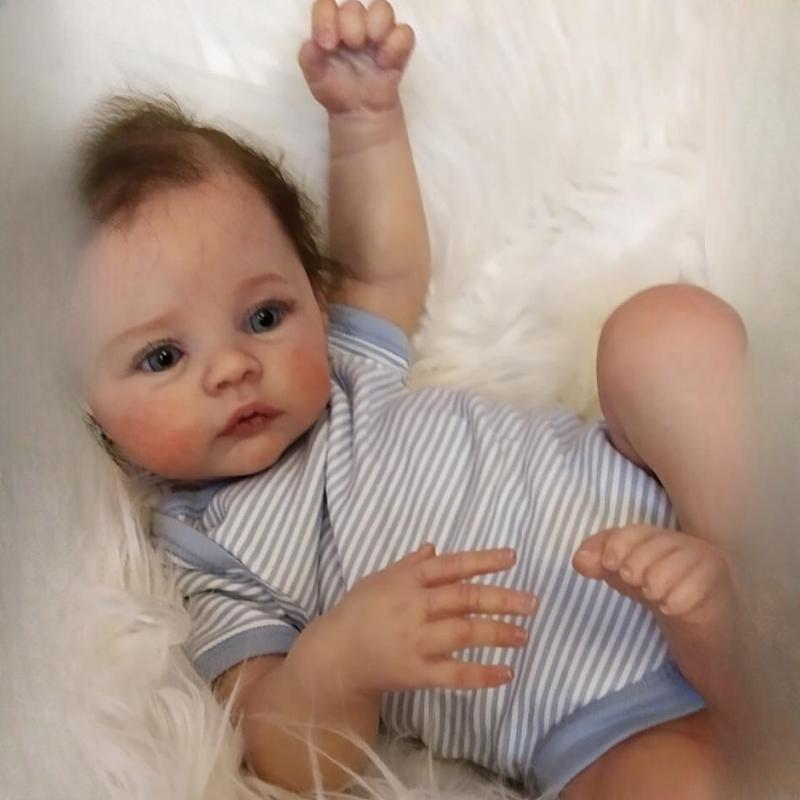 49 Cm Full Silicone Body Simulation Reborn Baby Doll Lifelike Cute Meadow 3D Skin Delicate Painted Newborn Boy Doll Baby Girl Toy Kid's Birthday Gifts