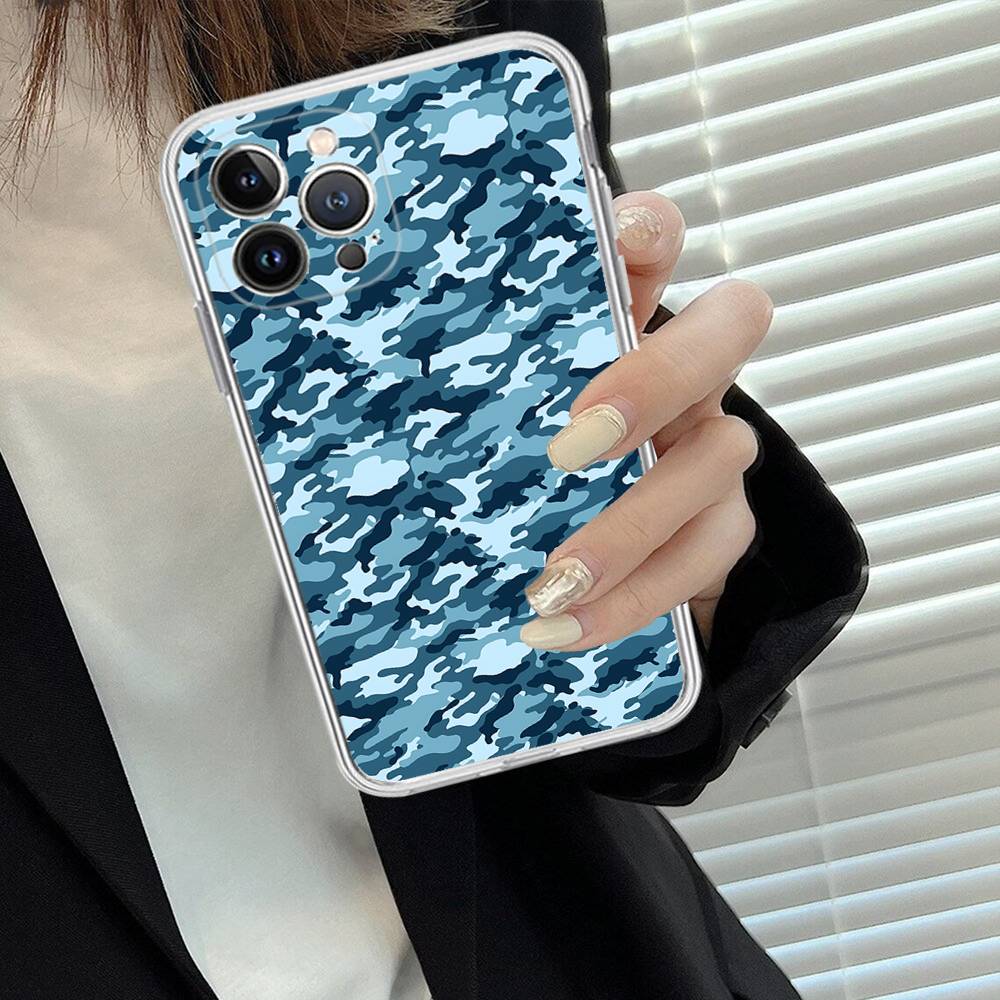 

Camouflage Camo Military Army TPU Silicone Case For IPhone 11 12 13 14 15 16 17 Pro Max Shockproof Clear Back Cover iPhone 12 pro