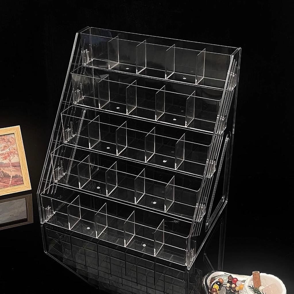 Large Capacity Acrylic Pen Holder - Multi-Grid Organizer for Watercolor Pens and Paintbrushes