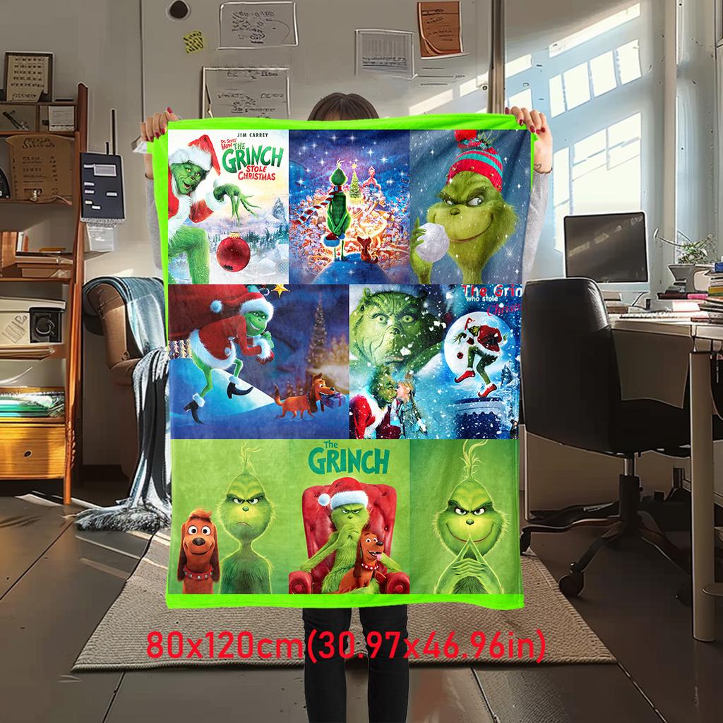 Christmas Gift Comedy Movie How the Grinch Stole Christmas blanket home warming, four season bed decoration sofa cover flannel throwing blanket K23
