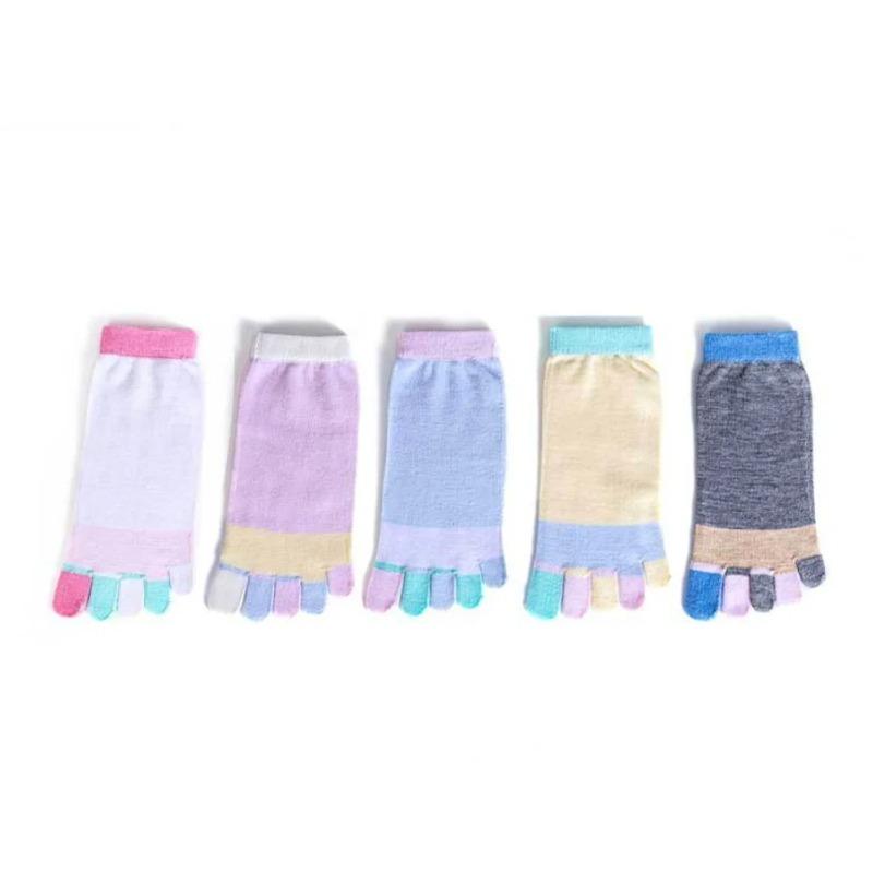 Women Sports Socks Separate Fingers High Five Finger Crew Socks Yoga