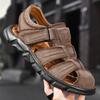 Classic Men Sandals Summer Genuine Leather Sandals For Men Outdoor Casual Luxury Sandal Retro Men Gladiator Shoes Big Size 38 -48