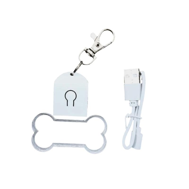 

Personalized Pet ID Label Keychain With Custom Text Sturdy Acrylic Material For Dogs Cats And Small Animals белый